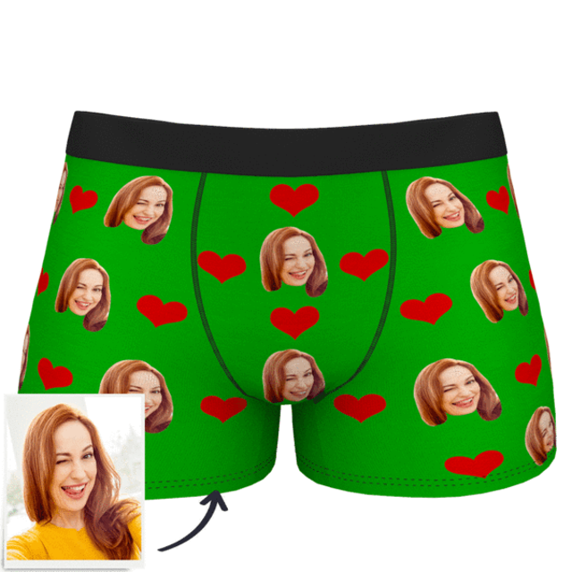 Picture of Custom Heart Face Boxers for Men, Boyfriend or Husband