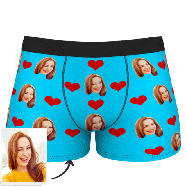 Picture of Custom Heart Face Boxers for Men, Boyfriend or Husband