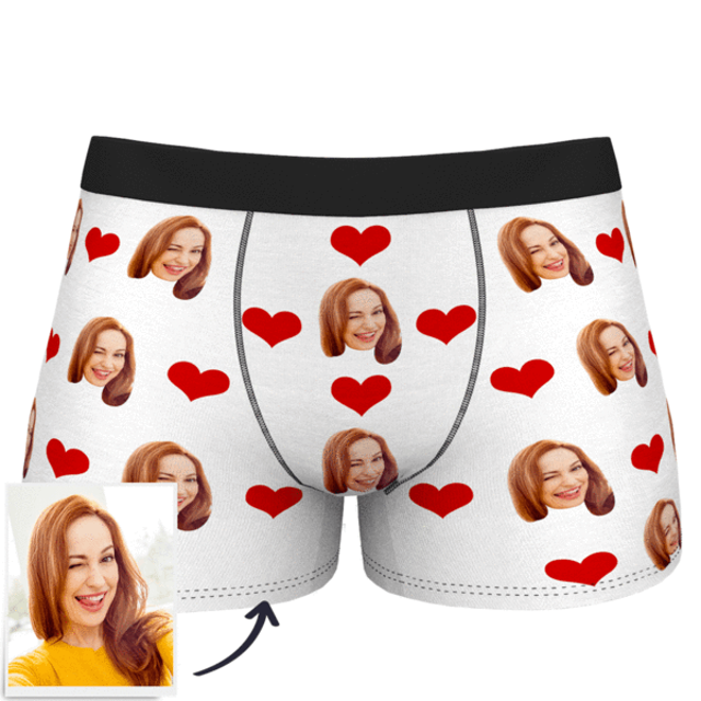 Picture of Custom Heart Face Boxers for Men, Boyfriend or Husband