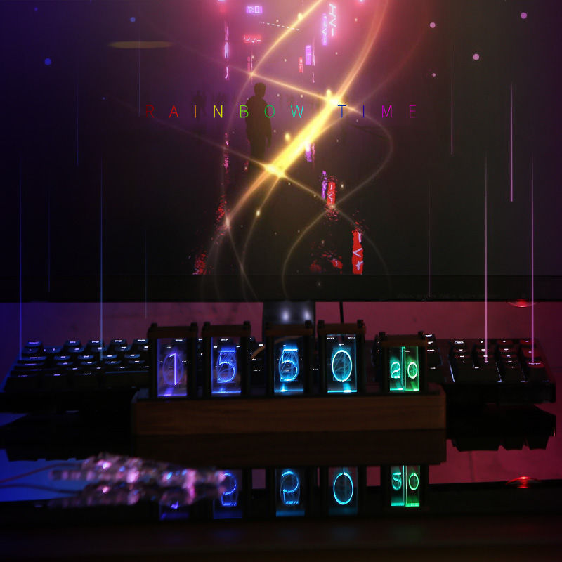 LED-Musikspektrum-DIY-Kits imitieren farbige RGB-Glührohruhr-Dekor-Party 
