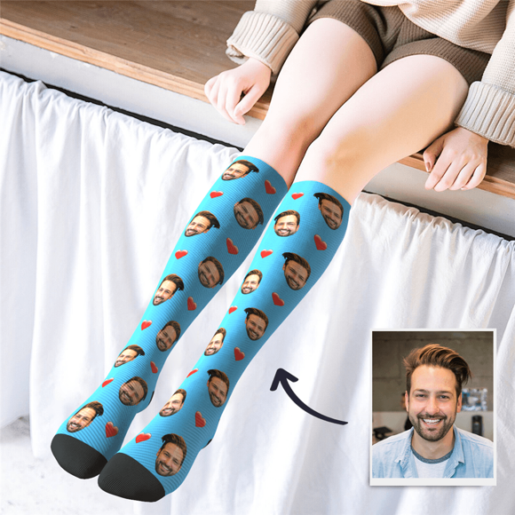 Bild von Benutzerdefinierte hohe Socken Multicolor mit Little Love