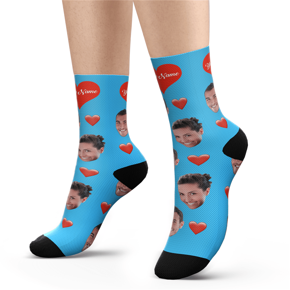 Custom Face Socks Heart Personalized Gifts & Engraved Gifts for Any