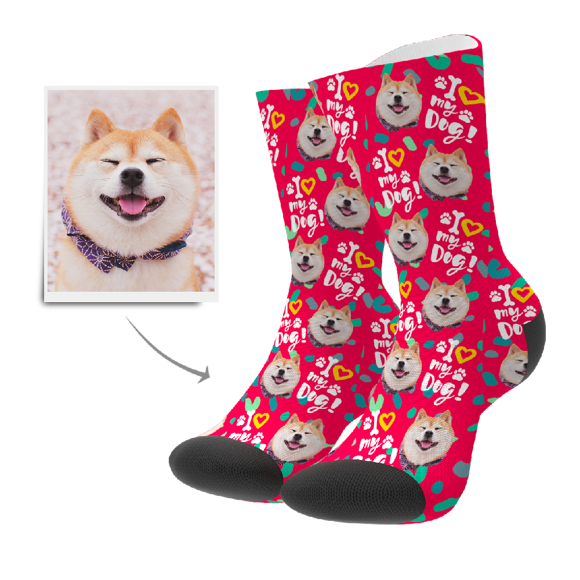 Imagen de Calcetines personalizados con foto - Amor, perro