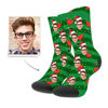 Picture of Christmas Custom Photo Socks with Heart Engraving