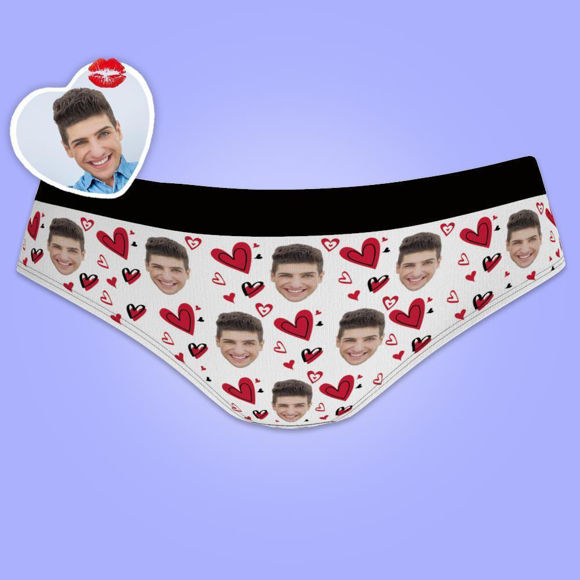 Picture of Custom Women's Panties With Hearts For Gift