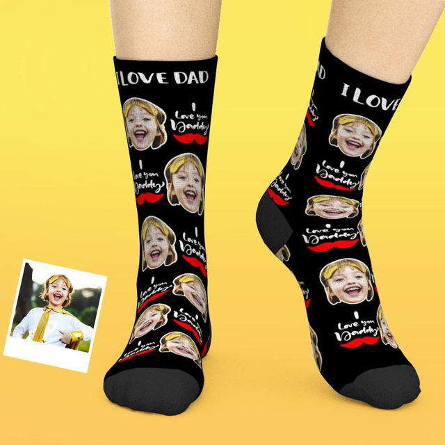 Picture of Custom Face Socks - I Love You Daddy