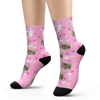Imagen de Calcetines personalizados con foto con tu texto - Gato amoroso