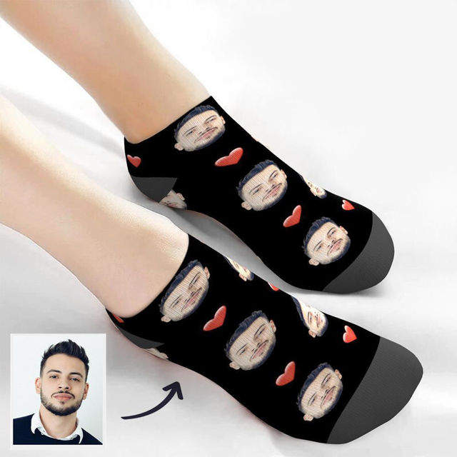 Picture of Custom Men's avatar Short Socks with Heart