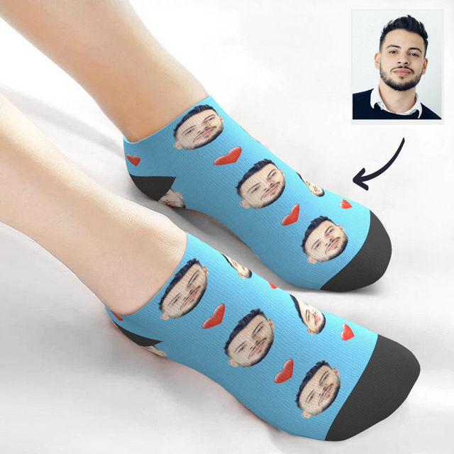 Picture of Custom Men's avatar Short Socks with Heart