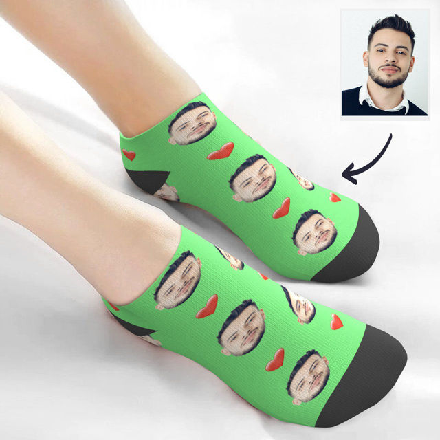 Picture of Custom Men's avatar Short Socks with Heart