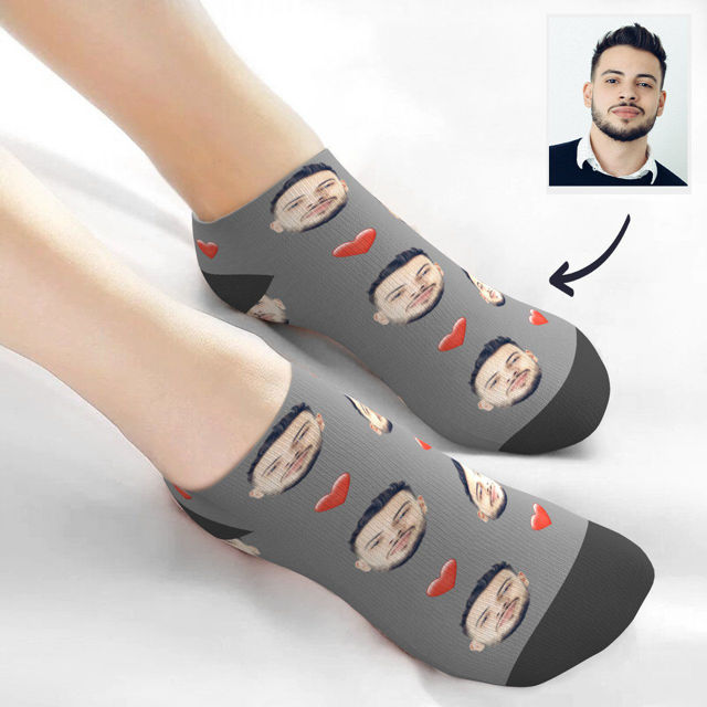 Picture of Custom Men's avatar Short Socks with Heart