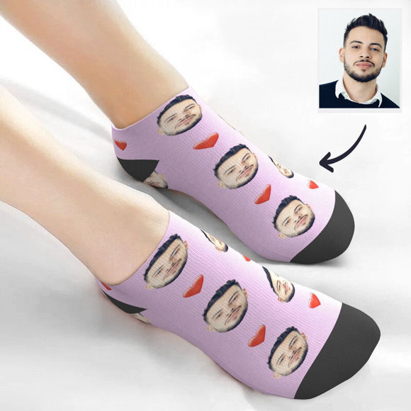 Picture of Custom Men's avatar Short Socks with Heart