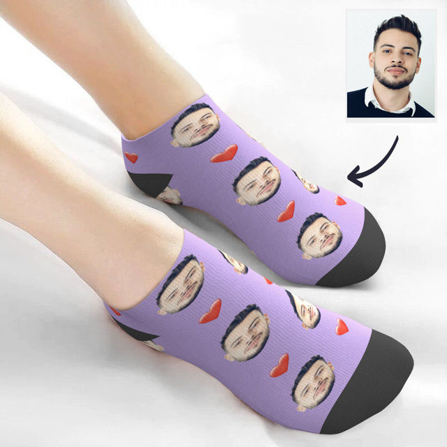Picture of Custom Men's avatar Short Socks with Heart