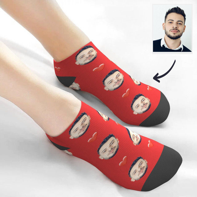 Picture of Custom Men's avatar Short Socks with Heart