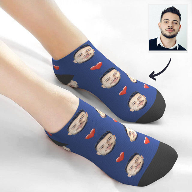 Picture of Custom Men's avatar Short Socks with Heart