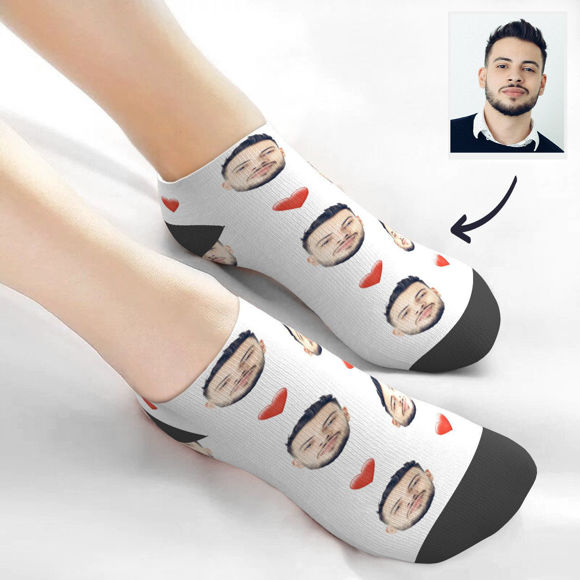 Picture of Custom Men's avatar Short Socks with Heart
