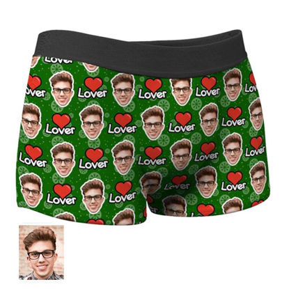 Picture of Custom Christmas Lover Face Boxer Shorts