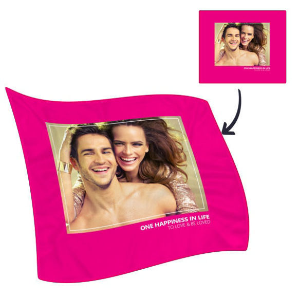 Picture of Custom Fleece Blanket With One Picture - One Happiness