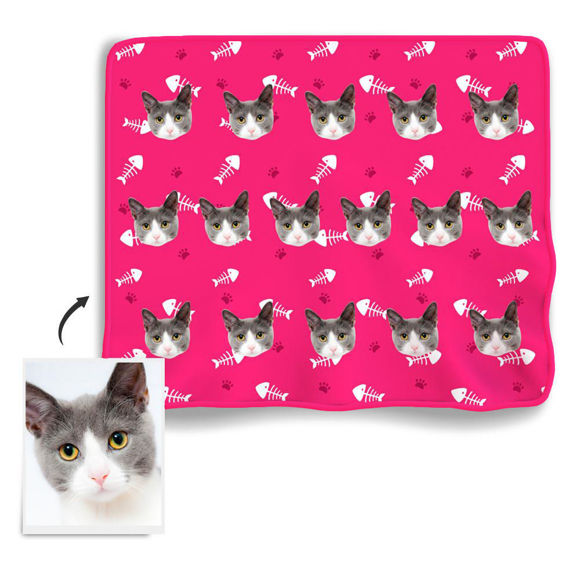 Picture of Custom Fleece Photo Blanket With Your Lovely Cat
