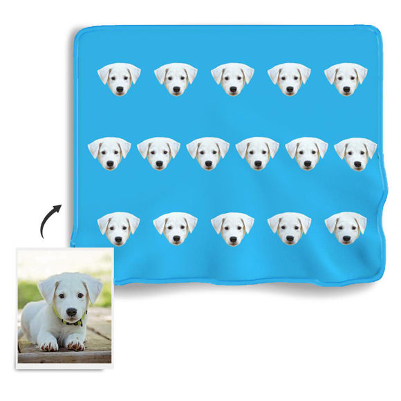 Picture of Custom Fleece Face Blanket - Colorful