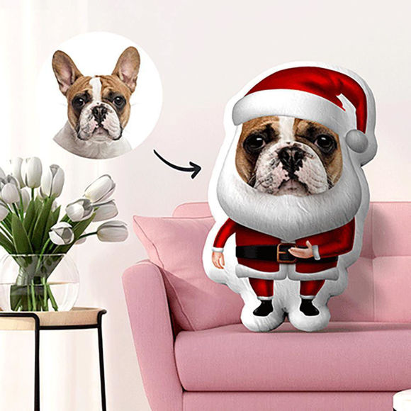 Image de Oreiller de Noël personnalisé avec photo pour animaux de compagnie pour cadeaux