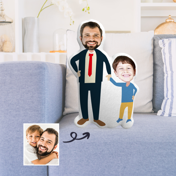 Imagen de Almohada fotográfica personalizada para padre e hijo para regalos perfectos