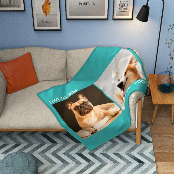 Bild von Benutzerdefinierte Decke Pets Fleece mit 2 Fotos