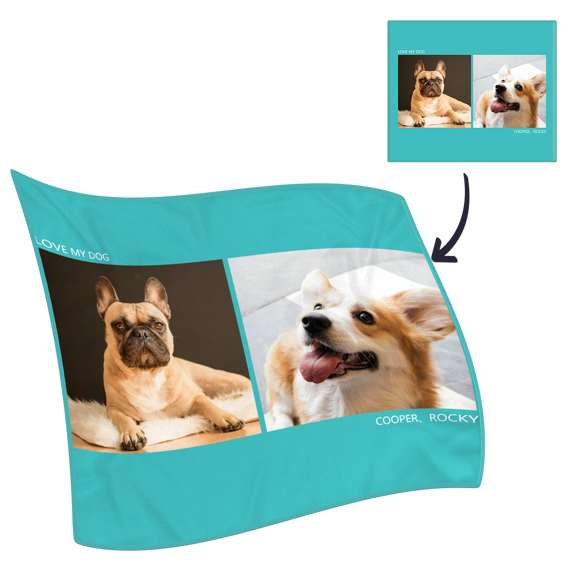 Bild von Benutzerdefinierte Decke Pets Fleece mit 2 Fotos