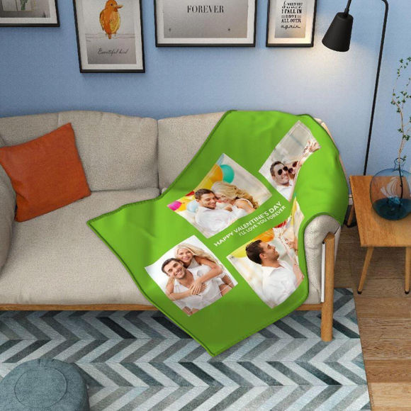Imagen de Regalo perfecto de manta personalizada de 4 fotos