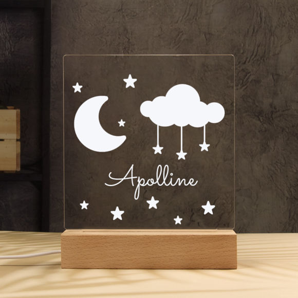 Picture of Moon and Stars Night Light - Personalized It With Your Kid's Name