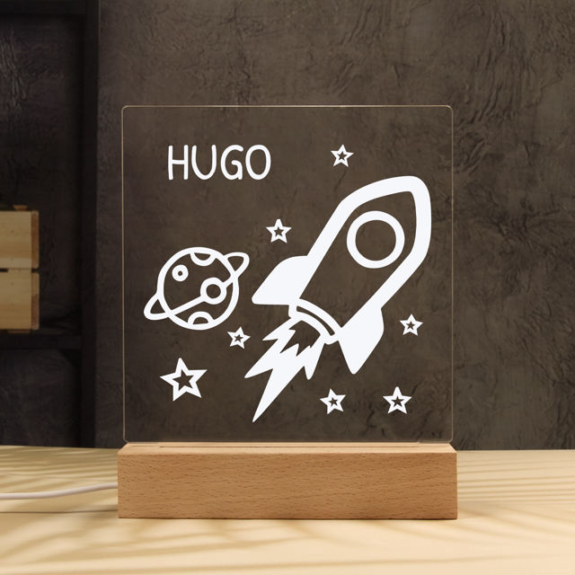 Picture of Rocket Night Light - Personalized It With Your Kid's Name