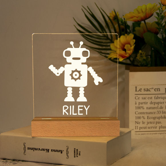 Picture of Robot Night Light - Personalized It With Your Kid's Name