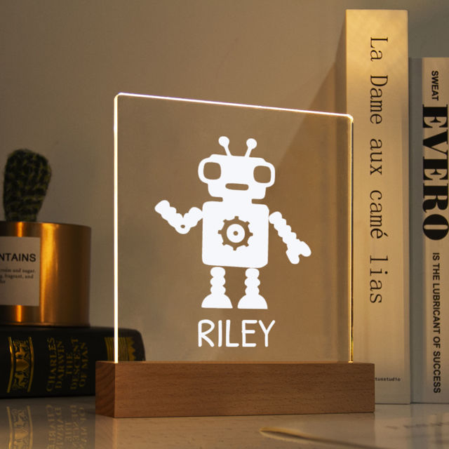 Picture of Robot Night Light - Personalized It With Your Kid's Name