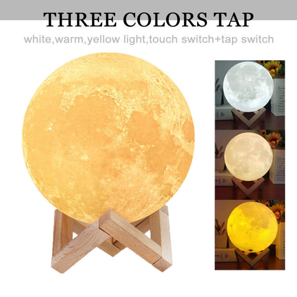 Picture of Magic 3D Personalized Photo Moon Lamp with Touch Control for Family (10cm-20cm)