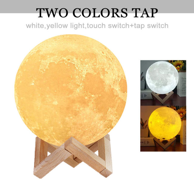 Picture of Magic 3D Personalized Photo Moon Lamp with Touch Control for Father (10cm-20cm)