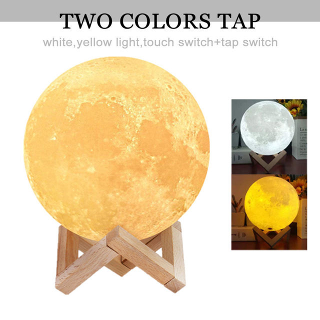 Picture of Magic 3D Personalized Photo Moon Lamp with Touch Control for Mom (10cm-20cm)