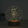 Imagen de Lámpara de noche 3D con base redonda de madera personalizada para su adorable mascota