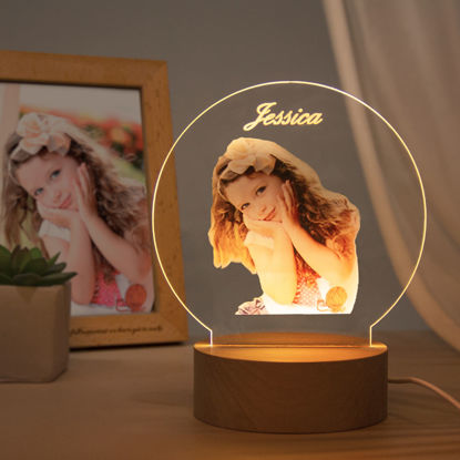 Picture of Custom Color Round Night Light - Personalize With Your Lovely Photo