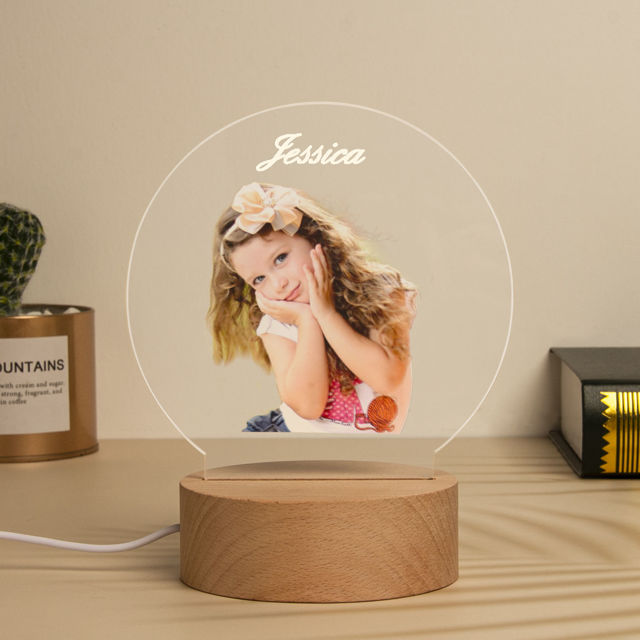 Picture of Custom Color Round Night Light - Personalize With Your Lovely Photo