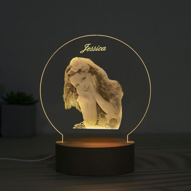 Picture of Custom Round Inner Carving Night Light - Personalize With Your Lovely Photo