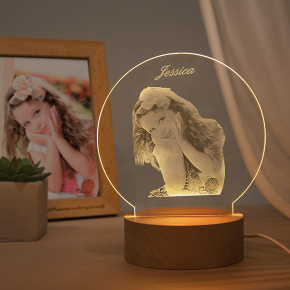 Picture of Custom Round Inner Carving Night Light - Personalize With Your Lovely Photo