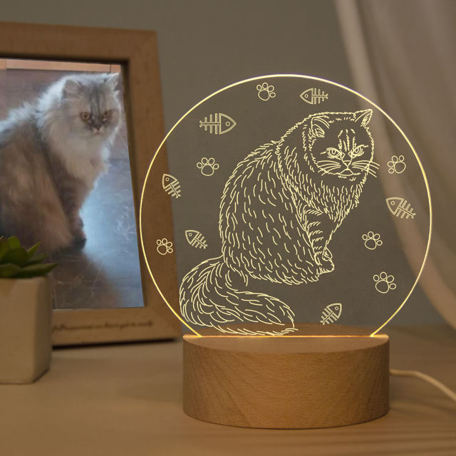 Picture of Custom Pet Cat Night Light For The Best Gift