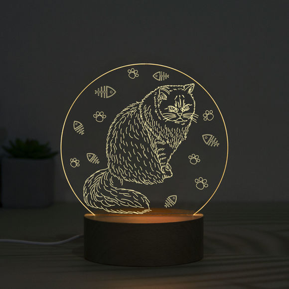 Imagen de Luz nocturna personalizada para gatos y mascotas para el mejor regalo