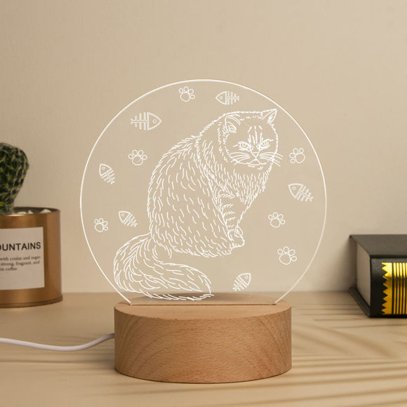 Imagen de Luz nocturna personalizada para gatos y mascotas para el mejor regalo