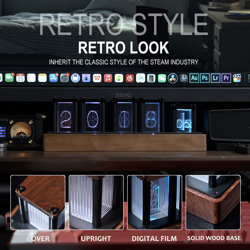 DIY RGB LED Nixie Tube Clock Best Home Decor Gifts Personalized Gifts & Engraved Gifts for