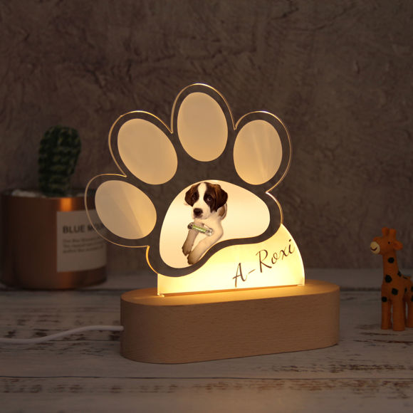 Imagen de Luz nocturna personalizada con estampado de pata de mascota