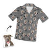 Bild von Personalisierter Kurzarm-Pyjama mit Tierfoto und Knochen und Fußabdrücken