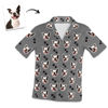 Image de Pyjama à manches courtes avec photo pour animal de compagnie personnalisé avec empreintes de pas - Chemise de pyjama photo personnalisée pour femme ou homme - Meilleur cadeau pour la famille et les amis
