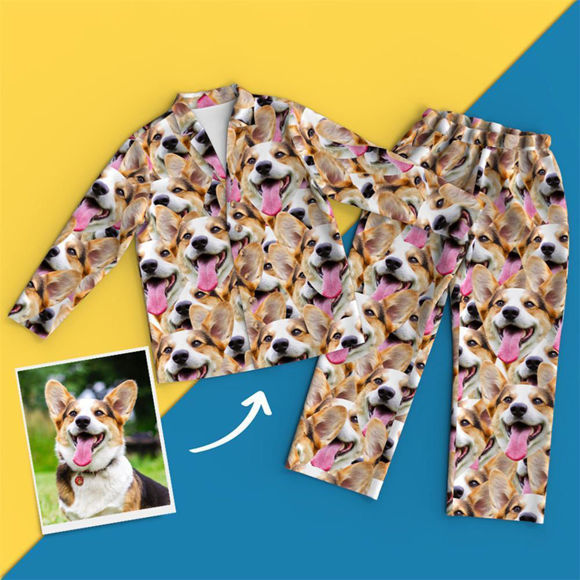 Imagen de Conjunto completo de pantalones de pijama personalizados para mascotas Avatares múltiples