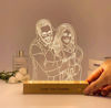 Imagen de Lámpara de noche 3D con base de madera personalizada con foto personalizada